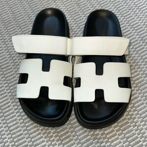 Hermes chypre sandals size 37 white